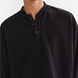 Mate the Label Men's Organic Fleece Henley Sweatshirt